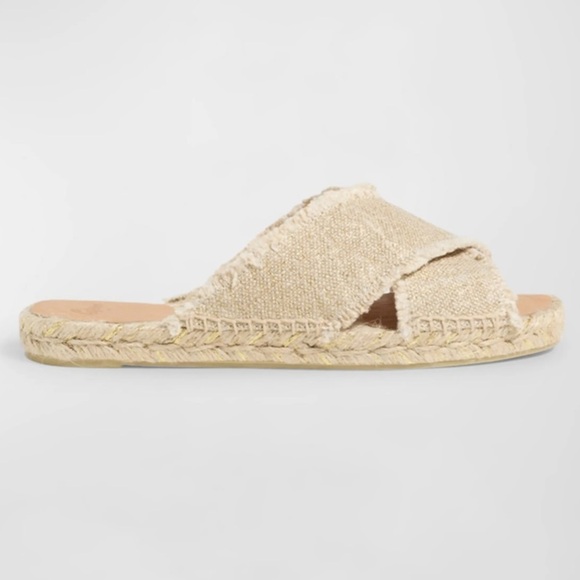 Castaner Shoes - Castaner Palmera Linen Crisscross Slide Espadrilles